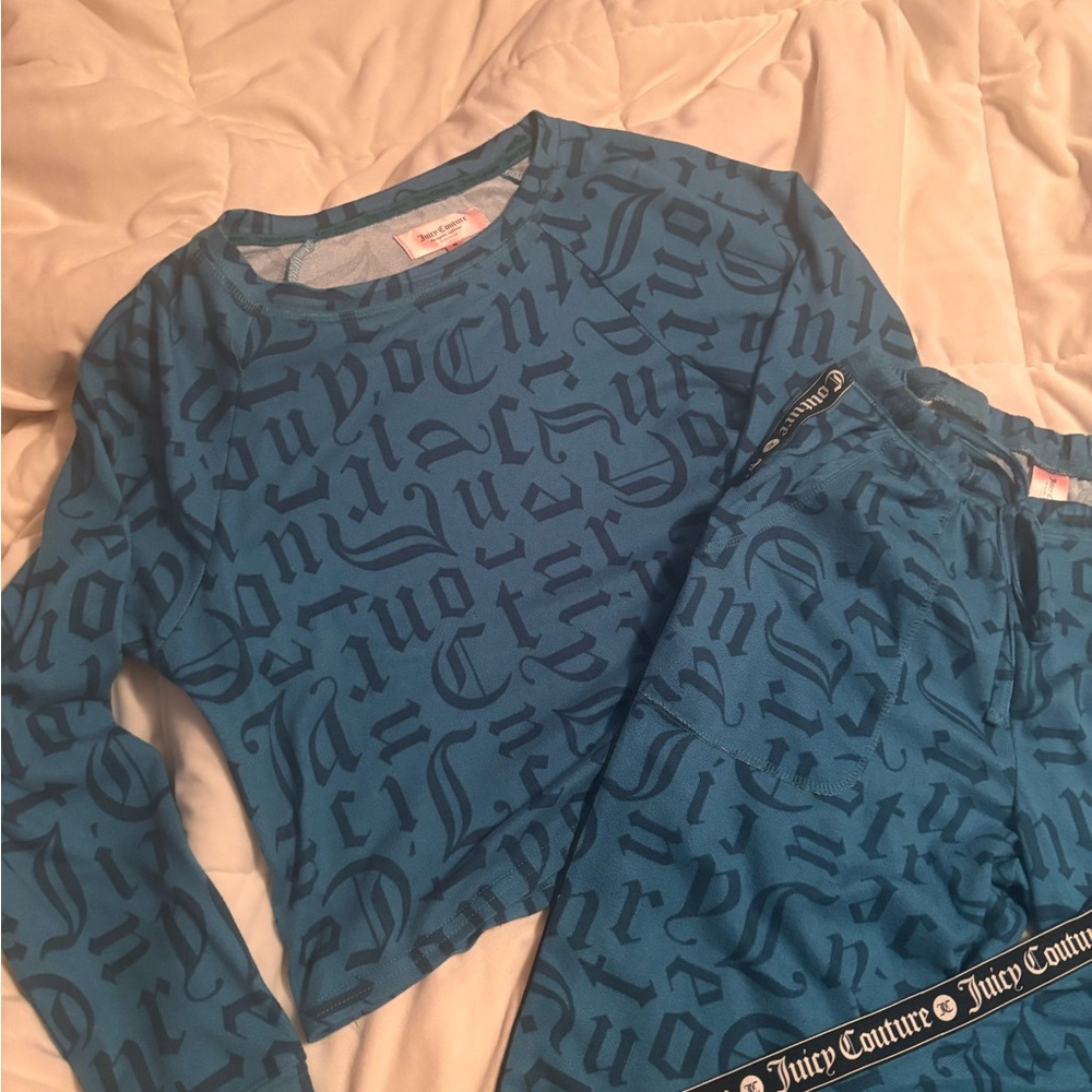 Juicy Couture Sleepwear Blue/Aqua Pajama Set - Picture 6 of 8